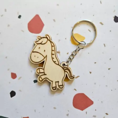 Portachiavi in Legno "Unicorno"