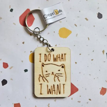 Portachiavi in Legno "I do what I want"