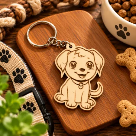 Portachiavi in Legno "Cagnolino simpatico"