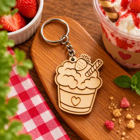 Portachiavi in Legno "Coppetta Gelato"