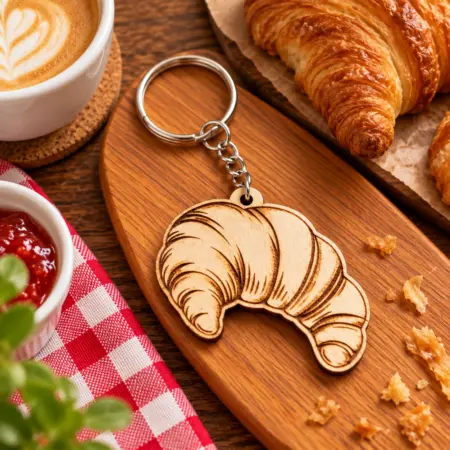 Portachiavi in Legno "Croissant"