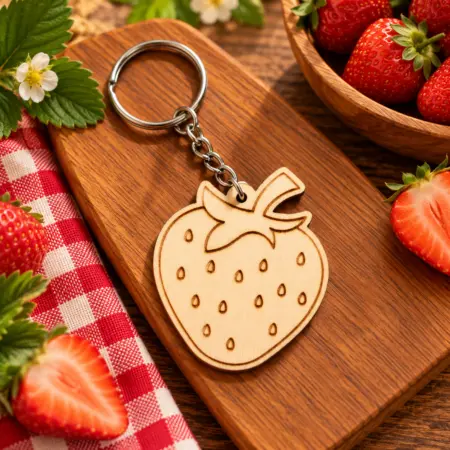 Portachiavi in Legno "Fragola"