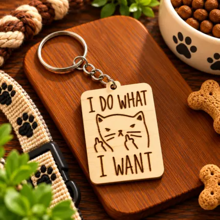 Portachiavi in Legno "I do what I want"