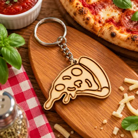 Portachiavi in Legno Pizza