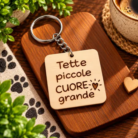 Portachiavi in Legno "Tette piccole, Cuore grande"