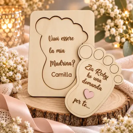 Proposta Padrino\ Madrina Piedini in legno
