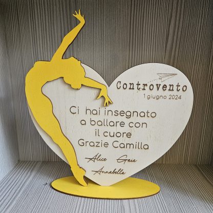 Cuore con Ballerina per Maestra di Danza con dedica  