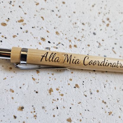 Penna in Bamboo Con Incisone personalizzata Personalizzabile 