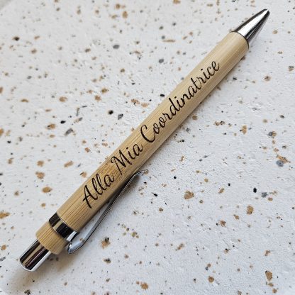 Penna in Bamboo Con Incisone personalizzata Personalizzabile 