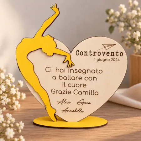 Cuore con Ballerina per Maestra di Danza con dedica
