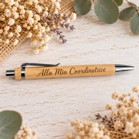 Penna in Bamboo Con Incisone personalizzata