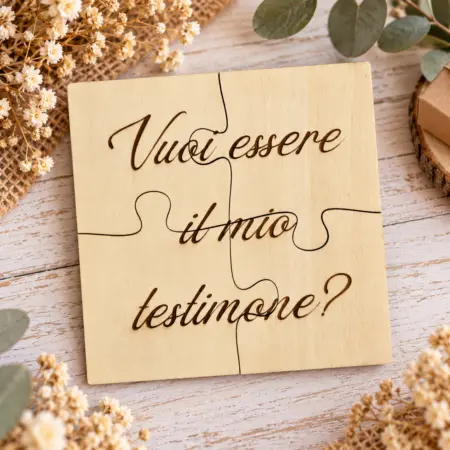 Puzzle in legno per Proposta " Vuoi essere il mio/la mia testimone?"