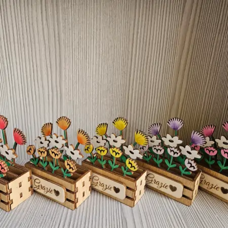 Vasetto di fiori da Appoggio con Tag personalizzato