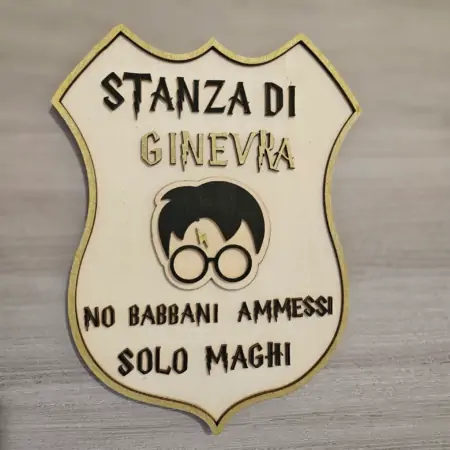 Targa Fuoriporta Nome Mago in stile HP