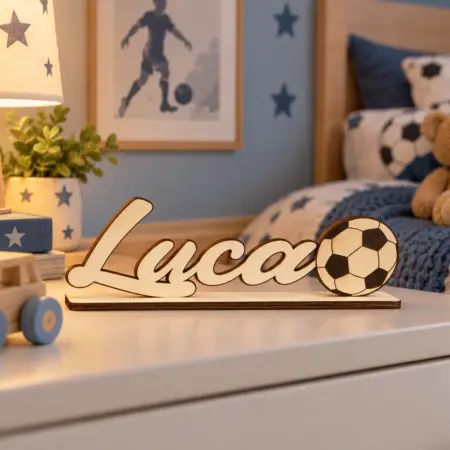 Nome con Base da Appoggio e Pallone da Calcio