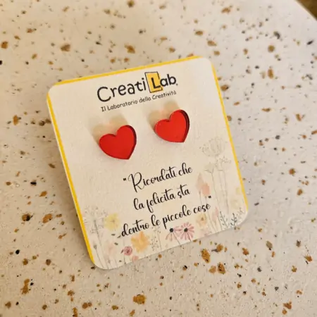 Orecchini lobo Cuore in Acrilico