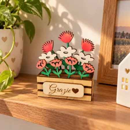 Vasetto di fiori da Appoggio con Tag personalizzato