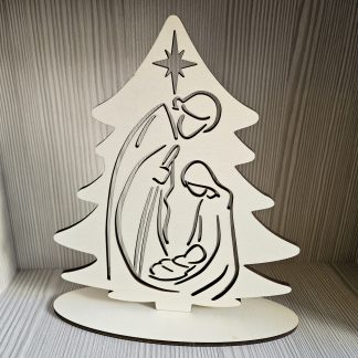 Albero di Natale con Natività stilizzata  