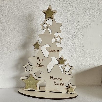 Albero di Natale con Stelline e Nomi Personalizzabile 