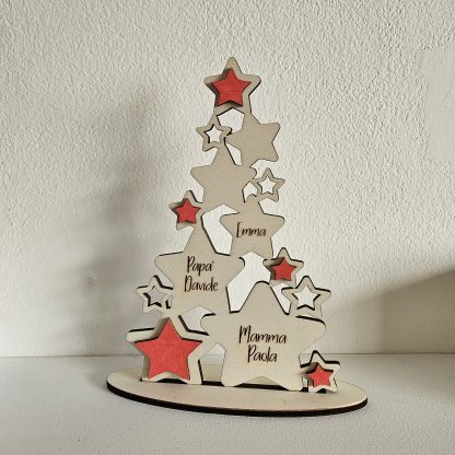 Albero di Natale con Stelline e Nomi Personalizzabile 