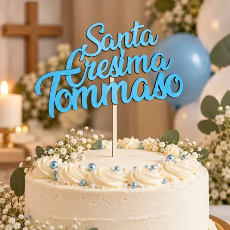 Cake Topper Santa Cresima con Nome