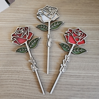 Rosa Eterna in legno con dedica