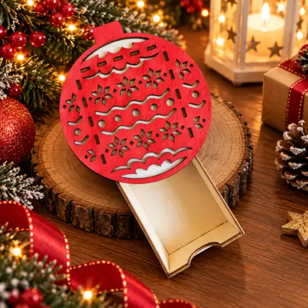 Scatola in legno Pallina di Natale