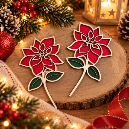 Stella di Natale in legno e feltro