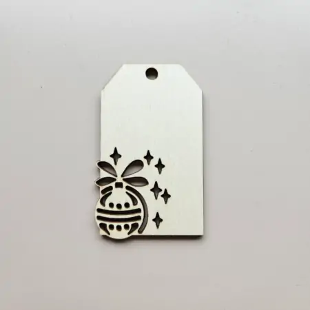 Tag in legno Modello Pallina di Natale