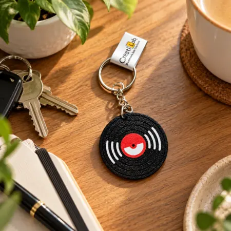 Portachiavi Vinile con dedica NFC