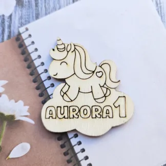 Calamita Compleanno con Unicorno e nuvoletta
