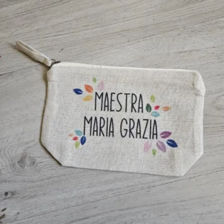 Pochette in cotone Maestre con foglie colorate