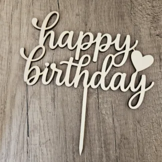 Cake Topper Happy birthday con cuore