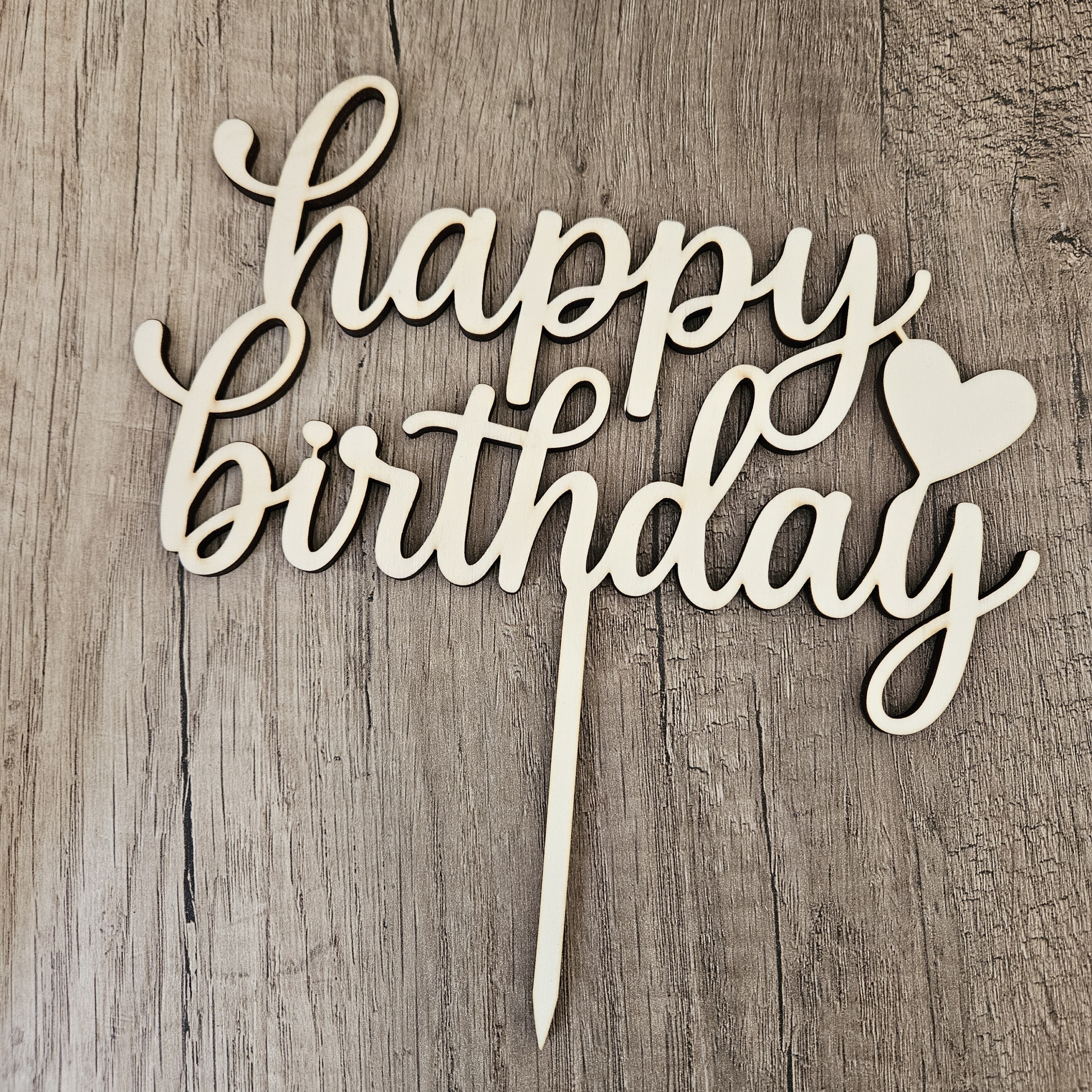 Cake Topper Happy birthday con cuore