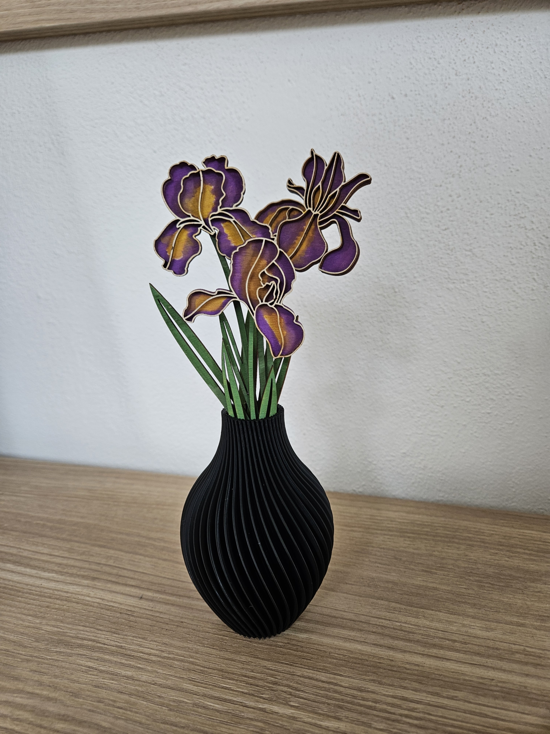 Mazzo di Iris in legno dipinti a mano - immagine 2