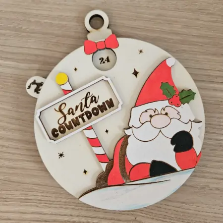 Pallina Countdown Babbo Natale