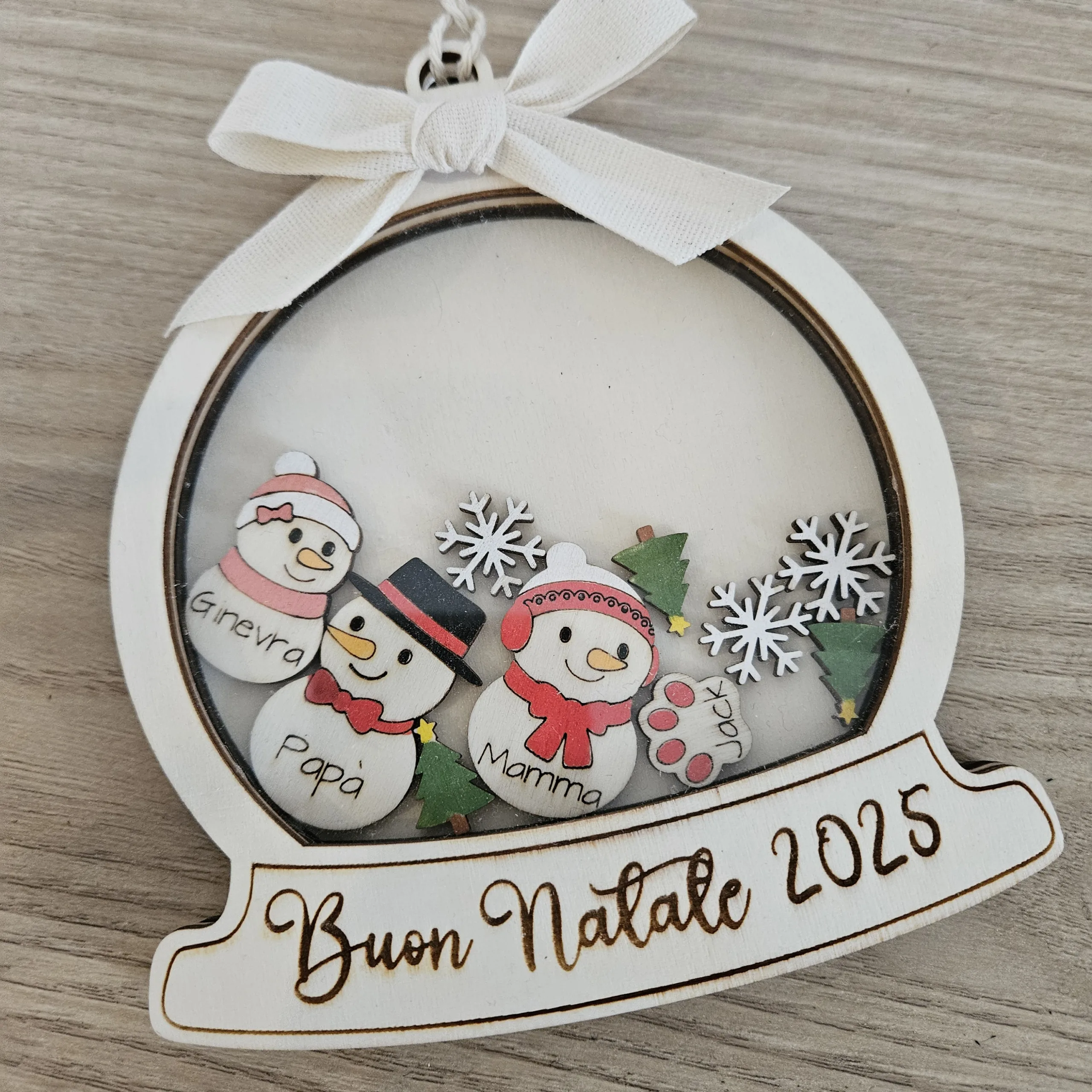 Pallina di Natale shaker Pupazzi di neve