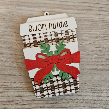 Porta Gift Card in Legno Tazza di caffè