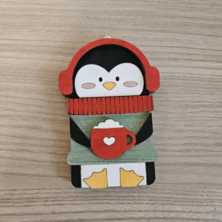 Porta Gift Card in Legno Pinguino