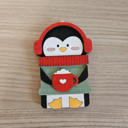 Porta Gift Card in Legno Pinguino
