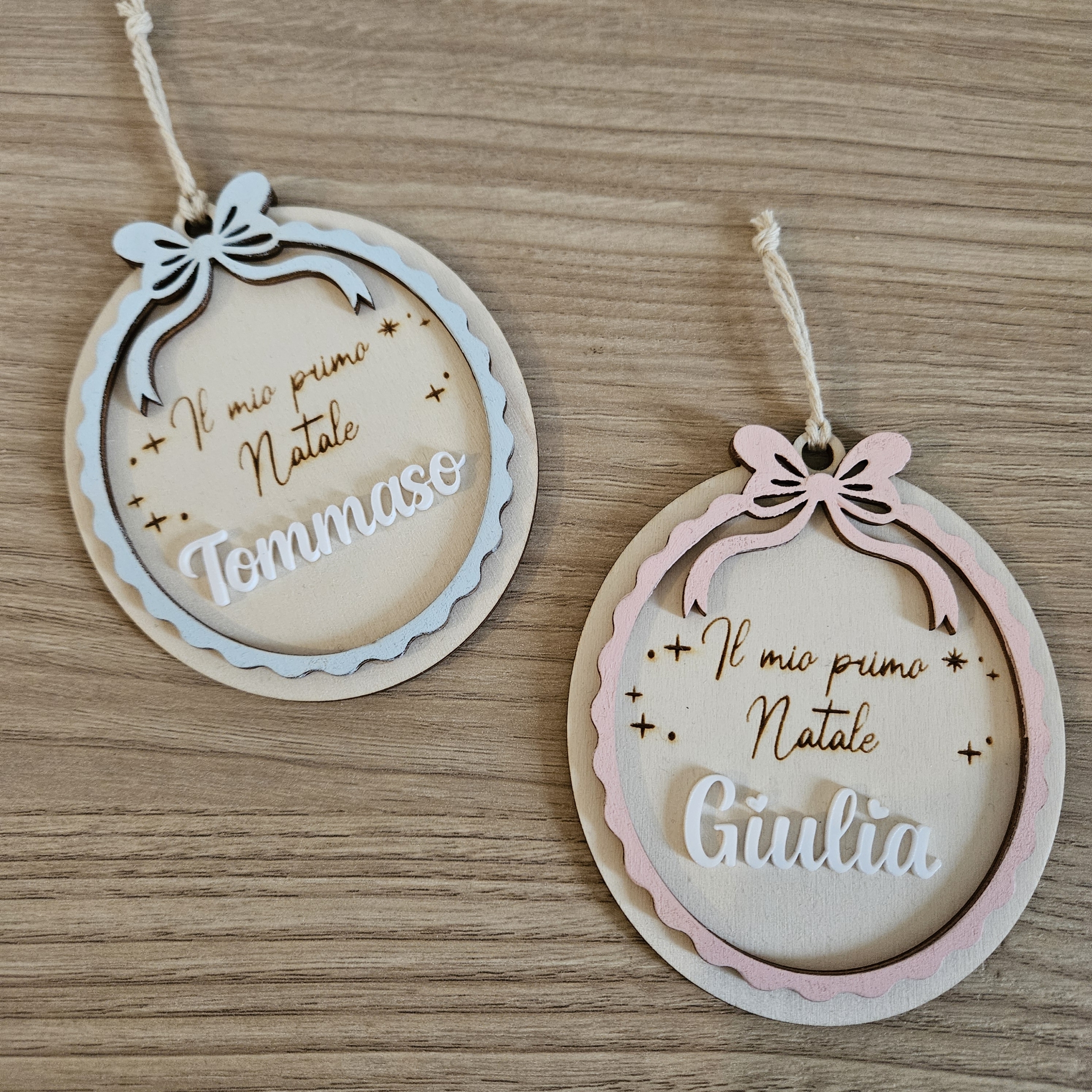 Pallina "Il Mio Primo Natale" legno e acrilico