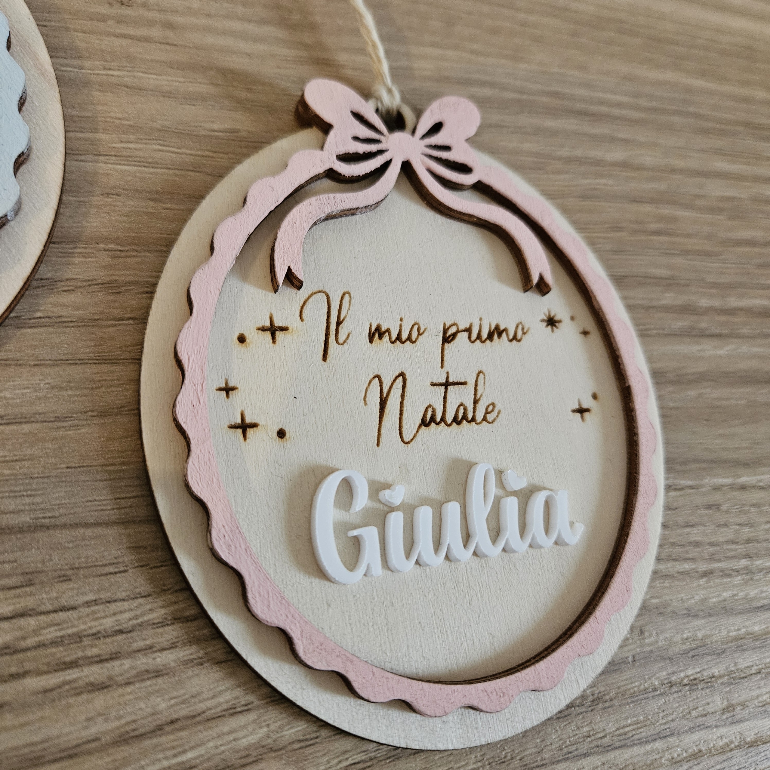 Pallina "Il Mio Primo Natale" legno e acrilico - immagine 2