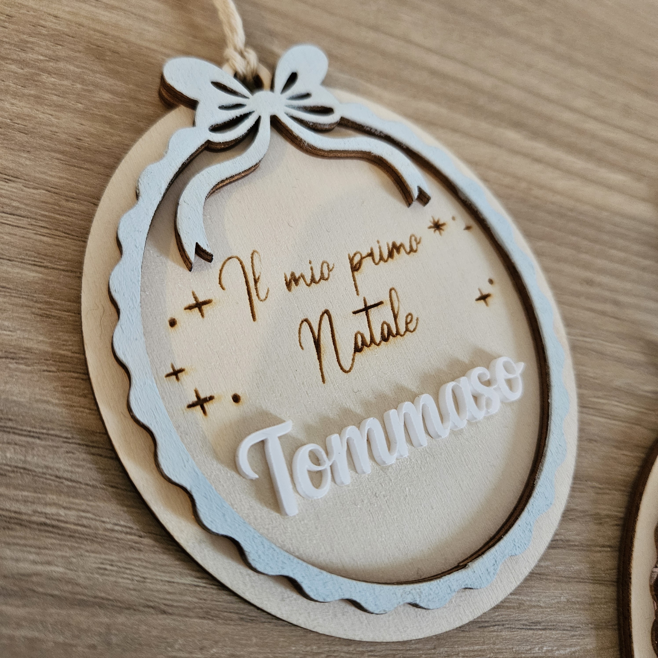 Pallina "Il Mio Primo Natale" legno e acrilico - immagine 3