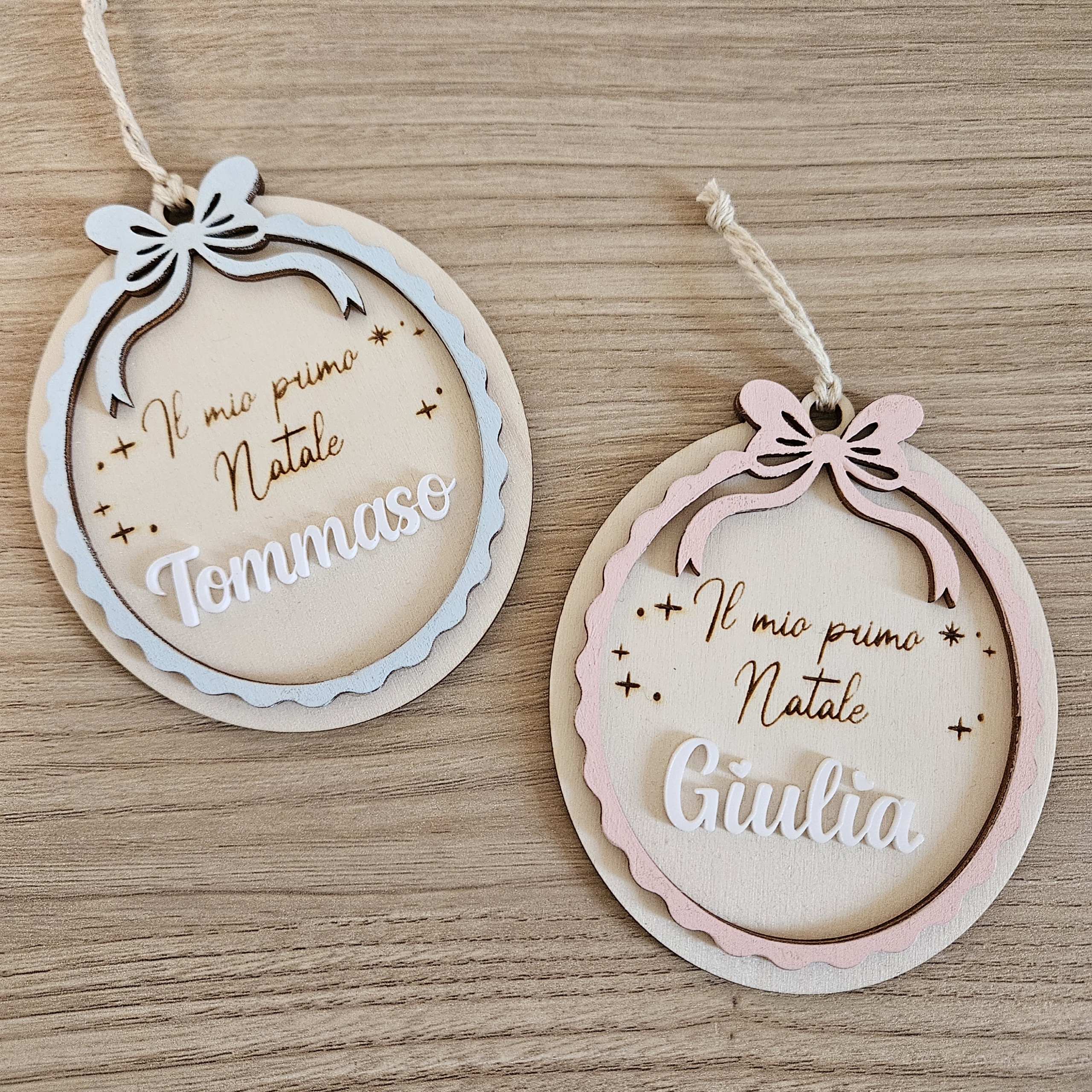 Pallina "Il Mio Primo Natale" legno e acrilico