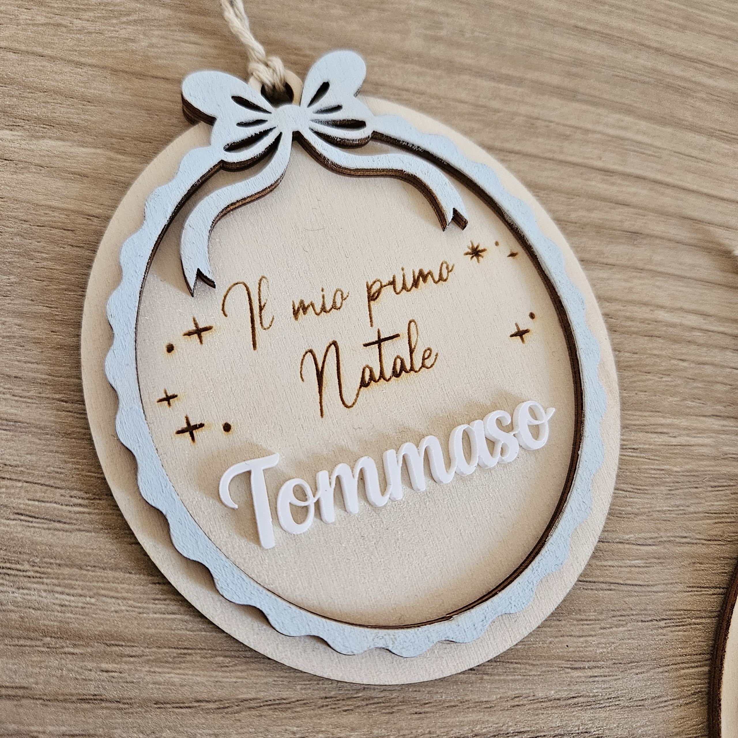 Pallina "Il Mio Primo Natale" legno e acrilico - immagine 2