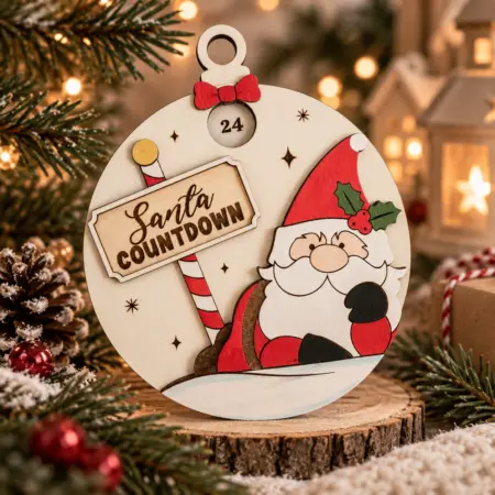 Pallina Countdown Babbo Natale