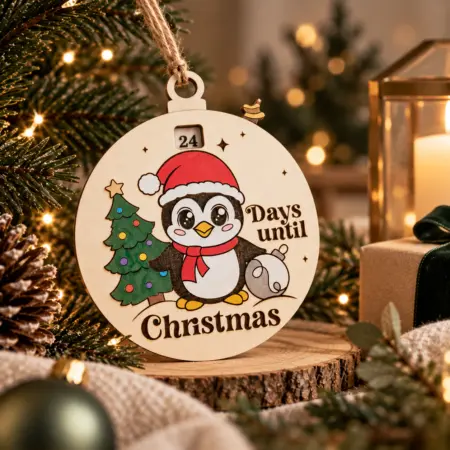 Pallina Countdown Pinguino natalizio