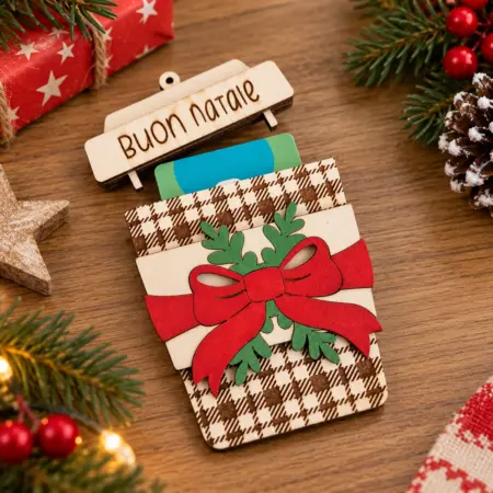 Porta Gift Card in Legno Tazza di caffè