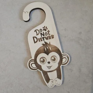 Fuori porta in Legno "Do Not Disturb" con Scimmietta