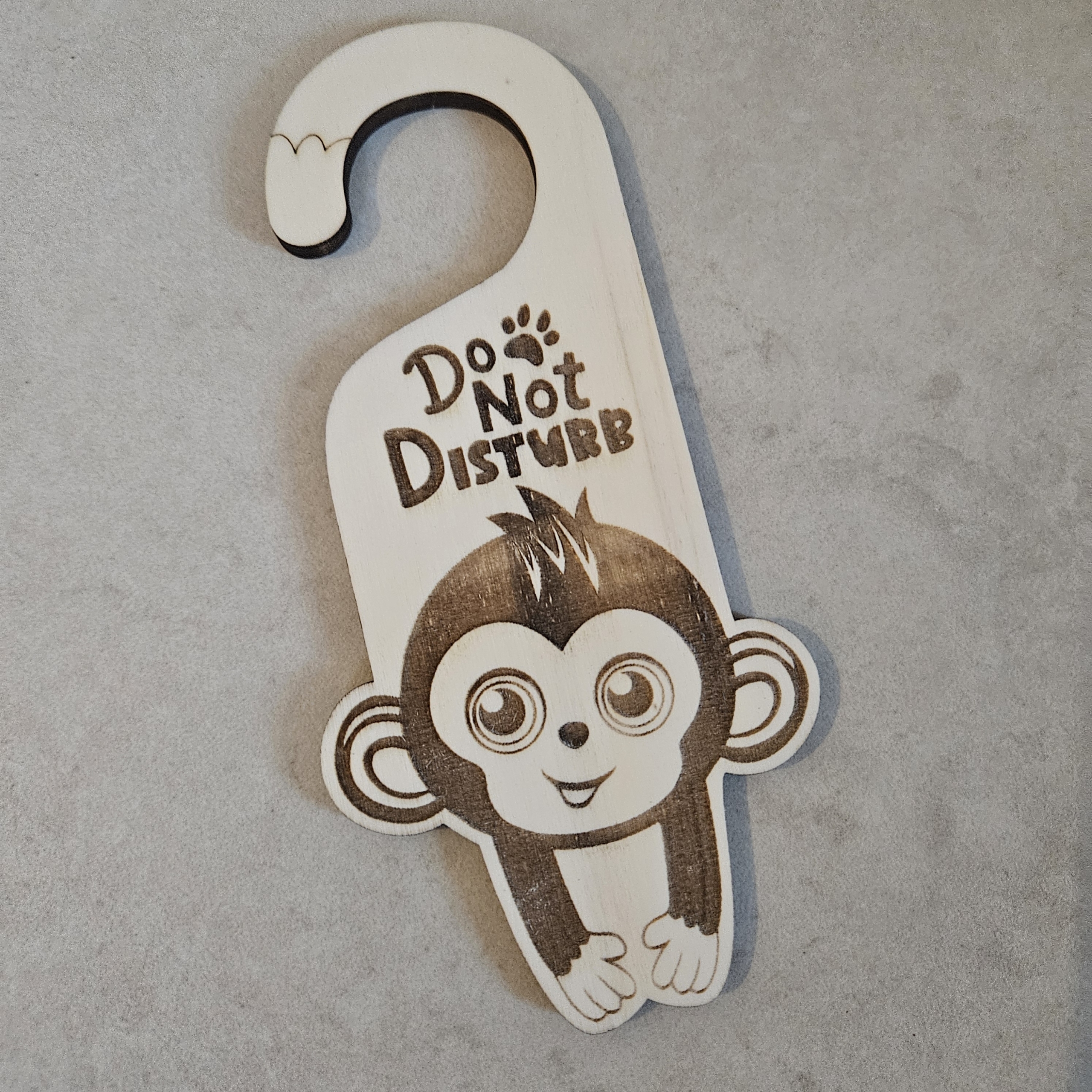 Fuori porta in Legno "Do Not Disturb" con Scimmietta